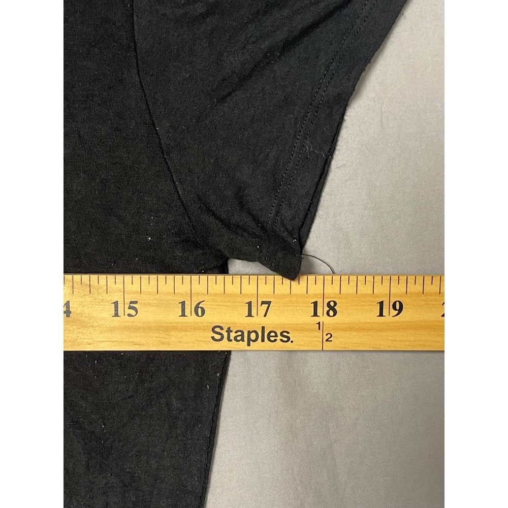 Bebe Womens Black Rhinestone Logo T-Shirt Short Sleeve Y2K Rayon Top Size M - Picture 6 of 9